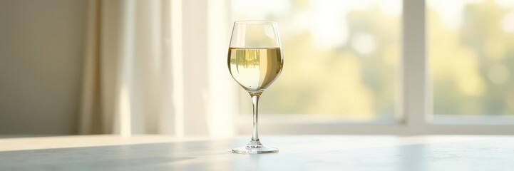 Elegant, empty chardonnay glass, pristine white , single, luxury, wine glass