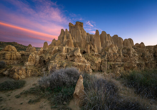 Atardecer en zona &aacute;rida desierto capadocia aguarales de valpalmas