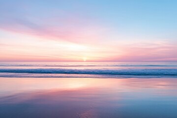 Sunset over the Sea with Calm Water Reflections