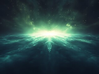 Fototapeta premium misty fractals glowing cyber space layered --ar 4:3