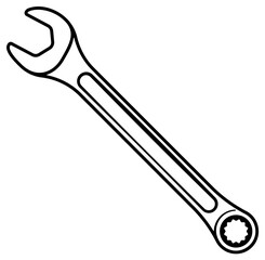 illustration of a ratchet wrench without background