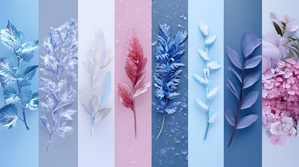 Colorful Floral Arrangement on Background with Vivid Leaves and Petals