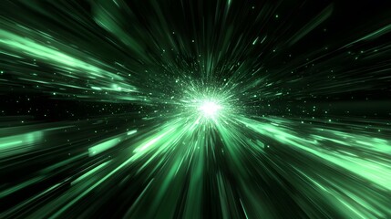 Green Light Particles Streaming Towards a Bright White Star