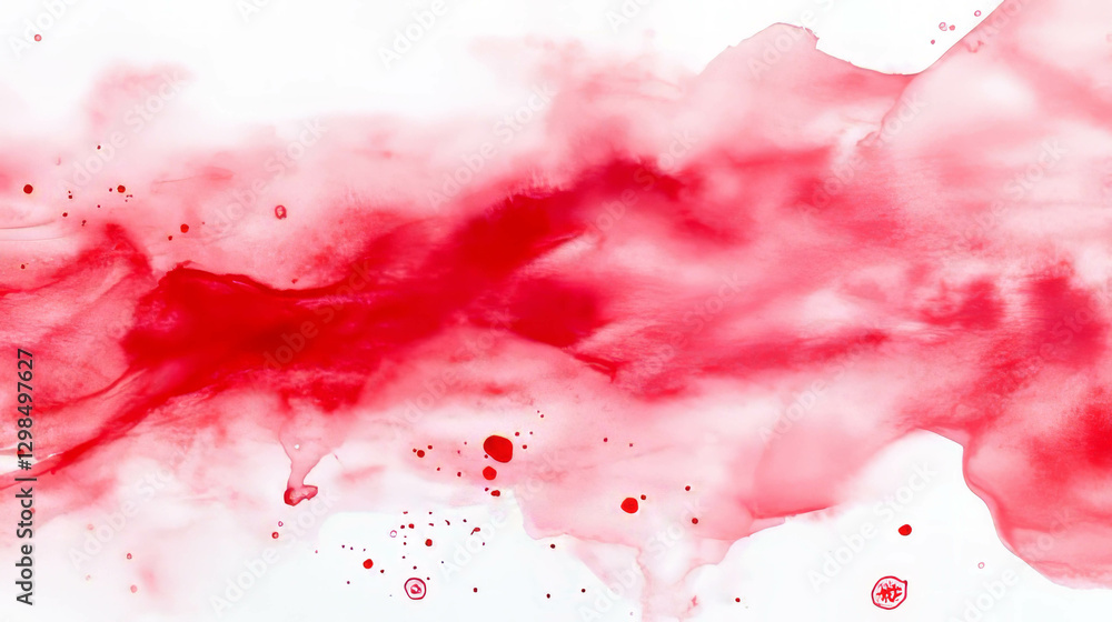 Poster abstract red ink blot background with dynamic splatters for creative design