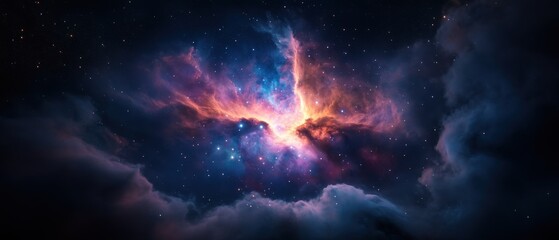 Fototapeta premium Dramatic Nebula Space Scene Wallpaper