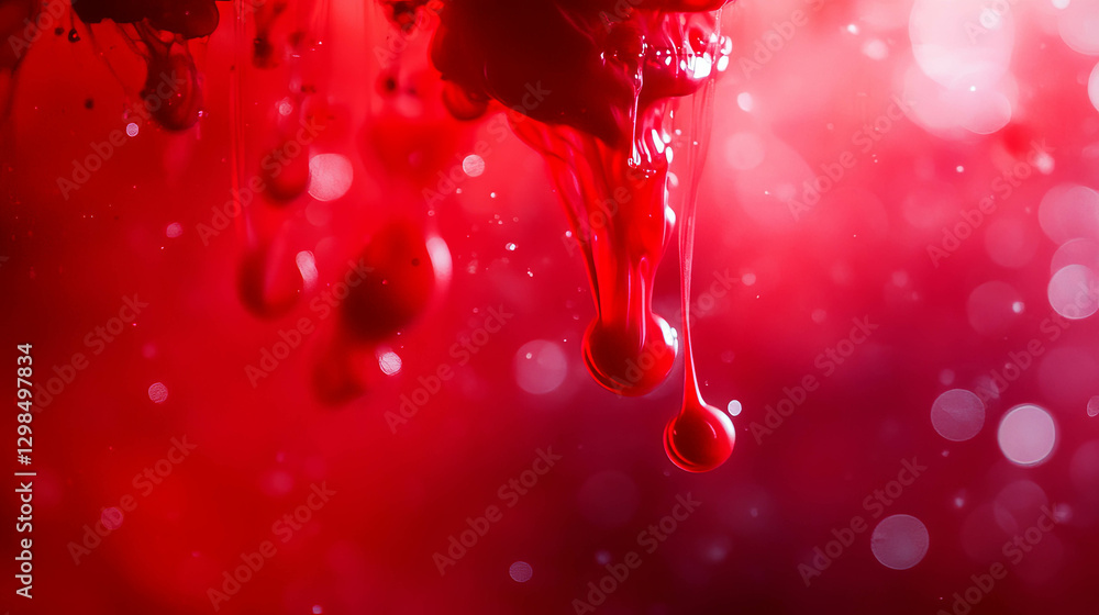 Aufkleber abstract background with red ink blot and bokeh effect for creative designs