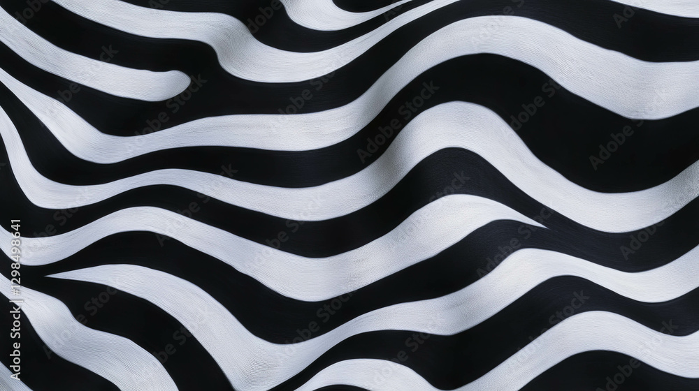 Poster abstract waves with distorted black and white patterns for modern digital design