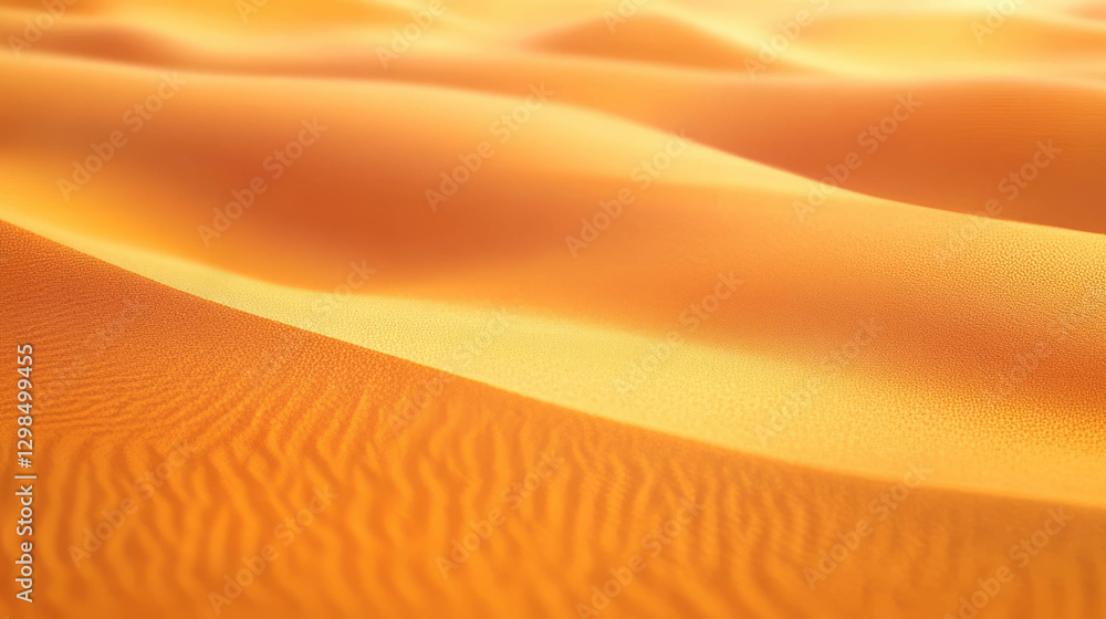 Poster golden desert texture with dunes and gentle sand patterns for background design