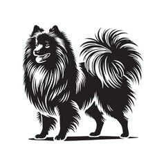 Finnish Spitz Silhouette - Finnish Spitz Vector - Minimalist Finnish Spitz Dog Illustration.