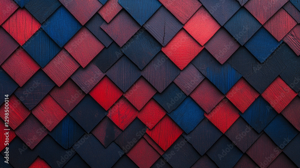 Aufkleber colorful shingle roof texture with overlapping pattern for architectural design