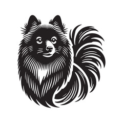 Finnish Spitz Silhouette - Finnish Spitz Vector - Minimalist Finnish Spitz Dog Illustration.