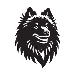 Finnish Spitz Silhouette - Finnish Spitz Vector - Minimalist Finnish Spitz Dog Illustration.