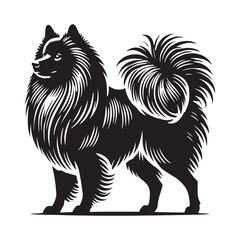 Finnish Spitz Silhouette - Finnish Spitz Vector - Minimalist Finnish Spitz Dog Illustration.