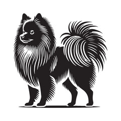 Finnish Spitz Silhouette - Finnish Spitz Vector - Minimalist Finnish Spitz Dog Illustration.