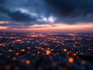 Connected Cityscape at Dusk