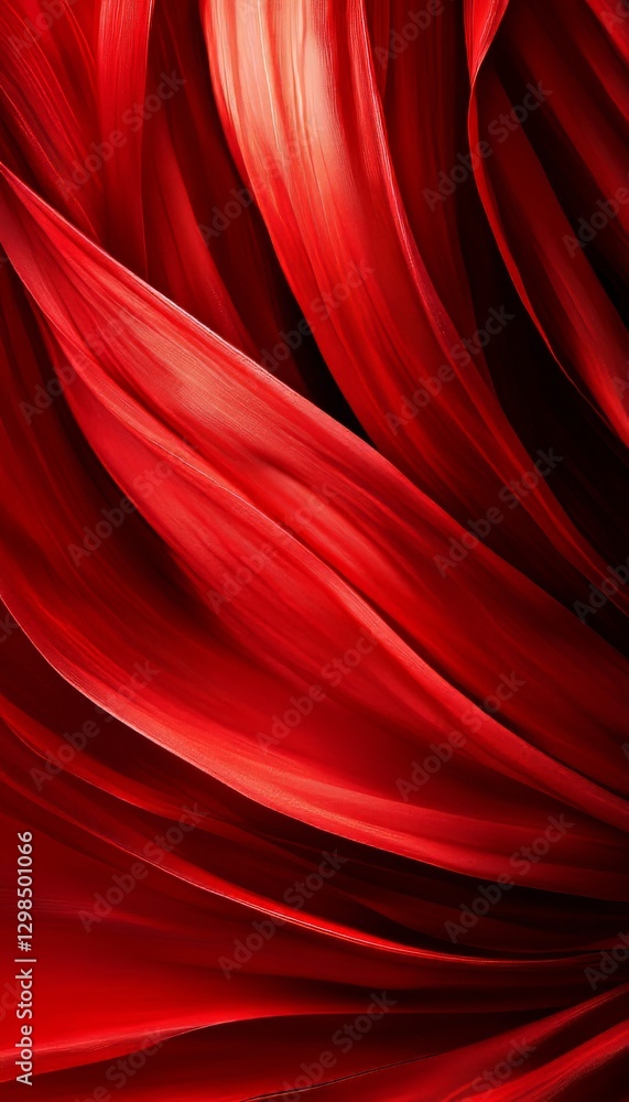Poster abstract red wave pattern, smooth flowing lines, dynamic background, technology, futuristic