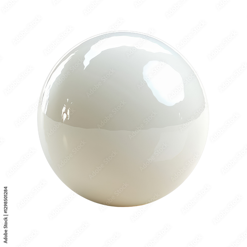 Poster glossy white sphere with smooth surface reflecting light in bright environment for creative design a