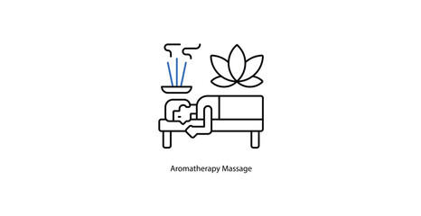 Aromatherapy Massage Icons, Essential Oils and Rejuvenation Therapy