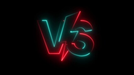 VS versus bars neon animation with black background. VS versus bars neon animated versus vs bars neon multiplayer Versus Neon banner Announcement of two fighters.