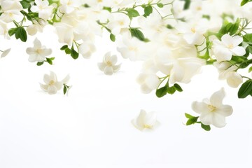 Obraz premium Photo of flying jasmine flowers backgrounds outdoors blossom.