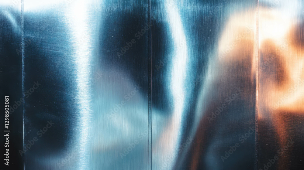 Poster abstract soft light reflection on smooth metallic surface