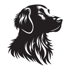 Flat-Coated Retriever Silhouette -  Minimalist Flat-Coated Retriever Dog Vector - Flat-Coated Retriever Illustration.