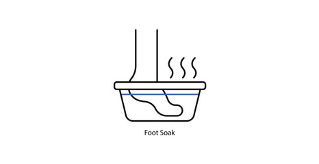 Relaxing Foot Soak Icons, Hydration and Rejuvenation Therapy