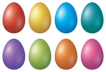 Colorful easter eggs on a white background
