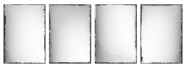Grunge halftone textured frame set, grunge frames, set of grunge banner, Overlay texture set, damaged,  paint, old, brush, rough, vintage, Different types of texture Background, Vector collection