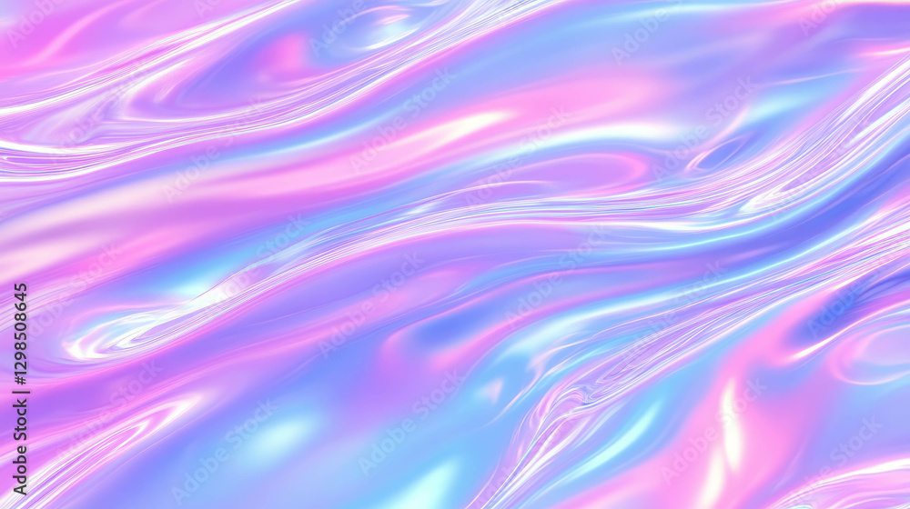 Aufkleber serene pastel waves of iridescent water creating a calming background texture