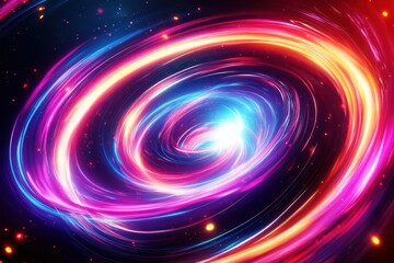 Colorful swirling galaxy with bright stars and cosmic energy in deep space