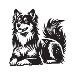 Formosan Mountain Dog Vector - Minimalist Formosan Mountain Dog Silhouette - Formosan Mountain Dog Illustration.