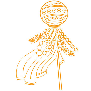 Happy Gudi padawa - Gudi Padwa art -A gudhi is a flag that is raised during the spring festival of Gudi Padwa. It is festival marks the new year for marathi and konkani hindu.