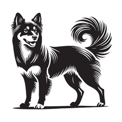 Fototapeta premium Formosan Mountain Dog Vector - Minimalist Formosan Mountain Dog Silhouette - Formosan Mountain Dog Illustration.