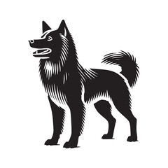 Formosan Mountain Dog Vector - Minimalist Formosan Mountain Dog Silhouette - Formosan Mountain Dog Illustration.