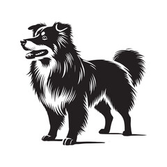 Formosan Mountain Dog Vector - Minimalist Formosan Mountain Dog Silhouette - Formosan Mountain Dog Illustration.