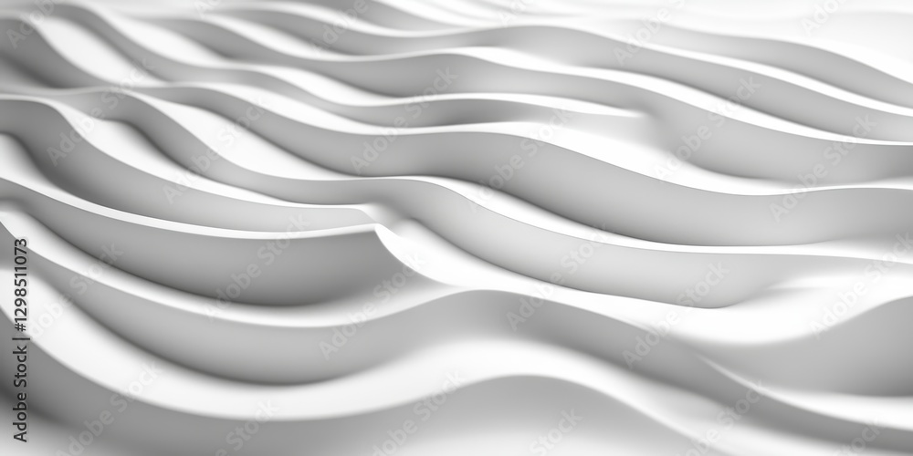 Poster white abstract waves background. smooth wavy flowing pattern. minimalistic design element.