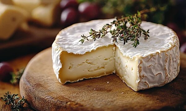 french brie cheese zoom in video