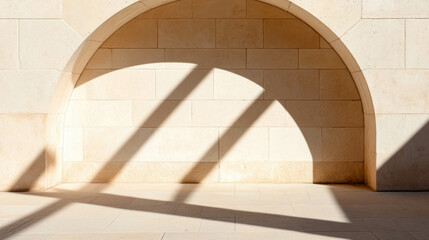 Obraz premium Elegant stone archway with sunlit shadows for architectural design