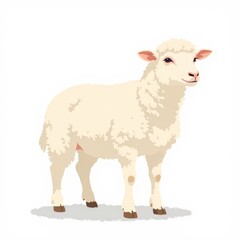 Obraz premium White Wool Fleece, Minimalist Flat Color Illustration, Studio Setting, Copy Space