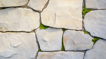 Obraz premium Natural stone texture with moss and lichen for organic design and background