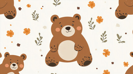 seamless pattern with teddy bear