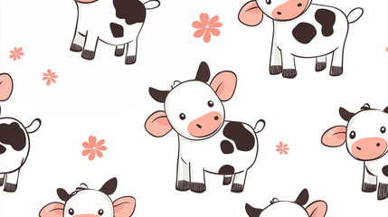 seamless pattern with funny animals