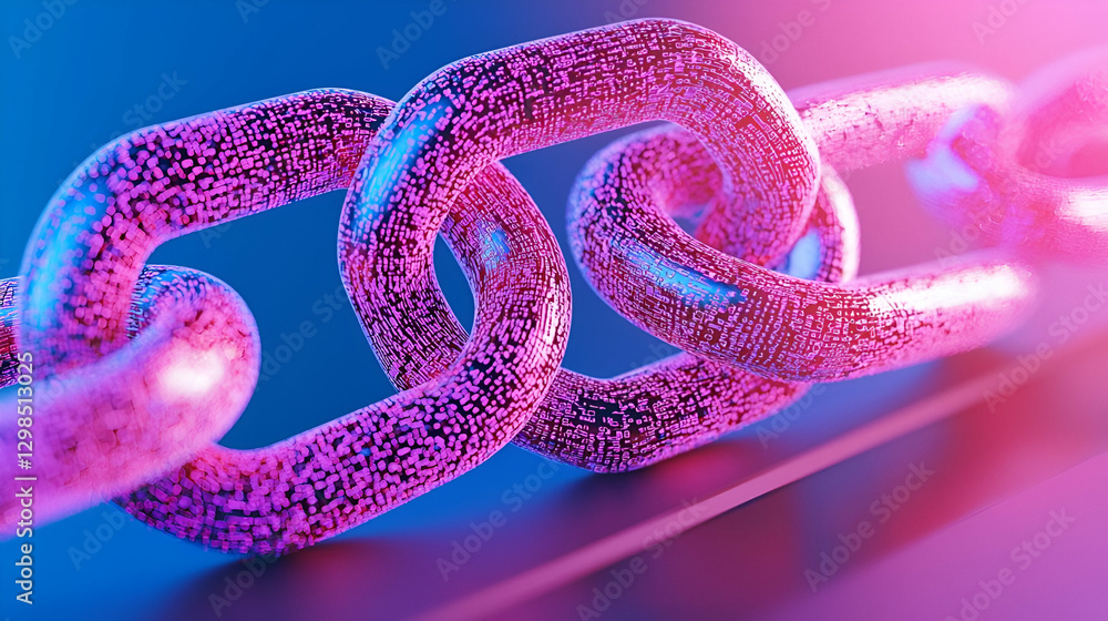 Aufkleber colorful abstract representation of a digital chain link on background