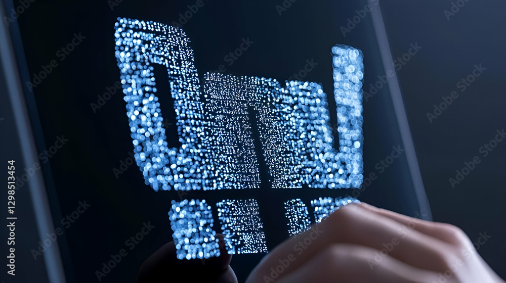 Poster abstract digital representation of data processing and innovation