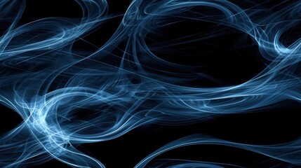 Intertwining Blue Lines Create Chaotic Wireframe Patterns Against a Deep Black Background for a Captivating Abstract Effect
