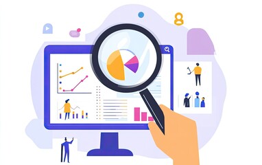 Analyzing data on computer screen