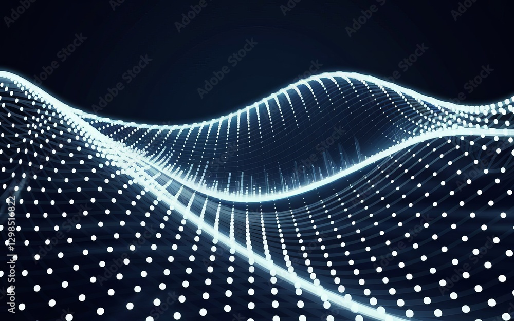 Poster digital waveform: a mesmerizing display of interconnected data points forming an undulating waveform