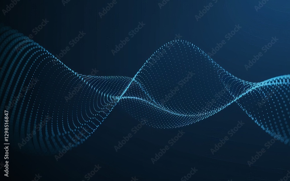 Poster waveform of innovation: an abstract visualization of a flowing waveform, crafted from interconnected