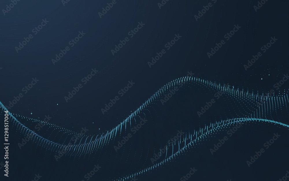 Poster digital waveform abstract: an elegant digital waveform undulates across a dark background, its lumin